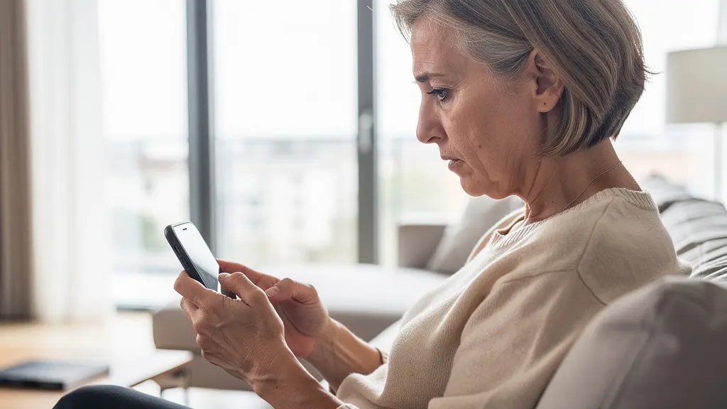 Propriétaire consultant une estimation immobilière en ligne sur son téléphone