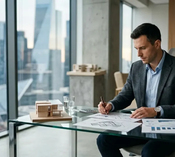 Investisseur consultant des graphiques de rendement sur tablette dans un bureau moderne