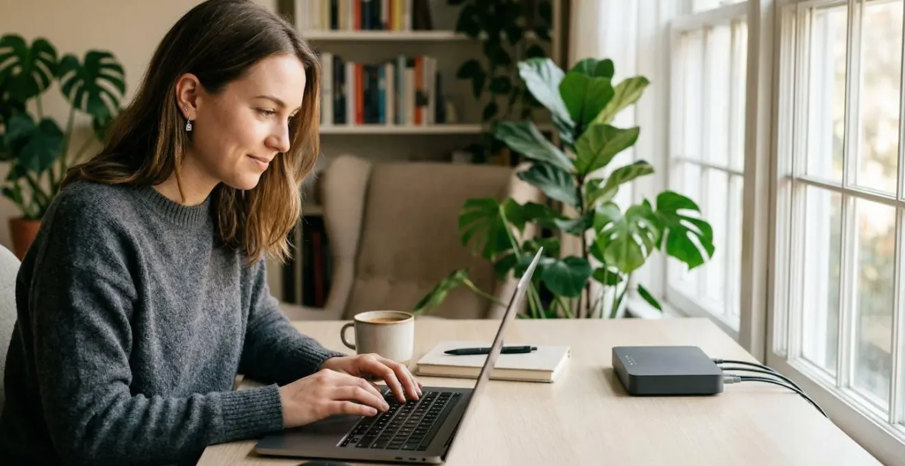 Bureau moderne aménagé dans un appartement mulhousien avec équipement télétravail