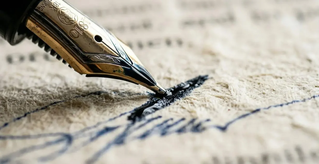 Vue macro d'une signature sur un contrat de mandat immobilier