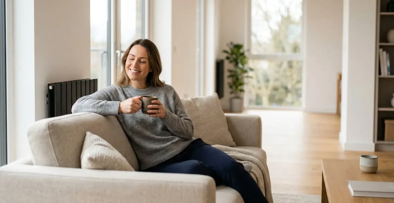 Appartement rénové moderne avec éléments d'isolation visible et confort thermique