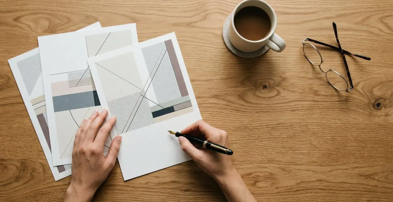 Mains signant un contrat immobilier avec stylo plume sur bureau en bois