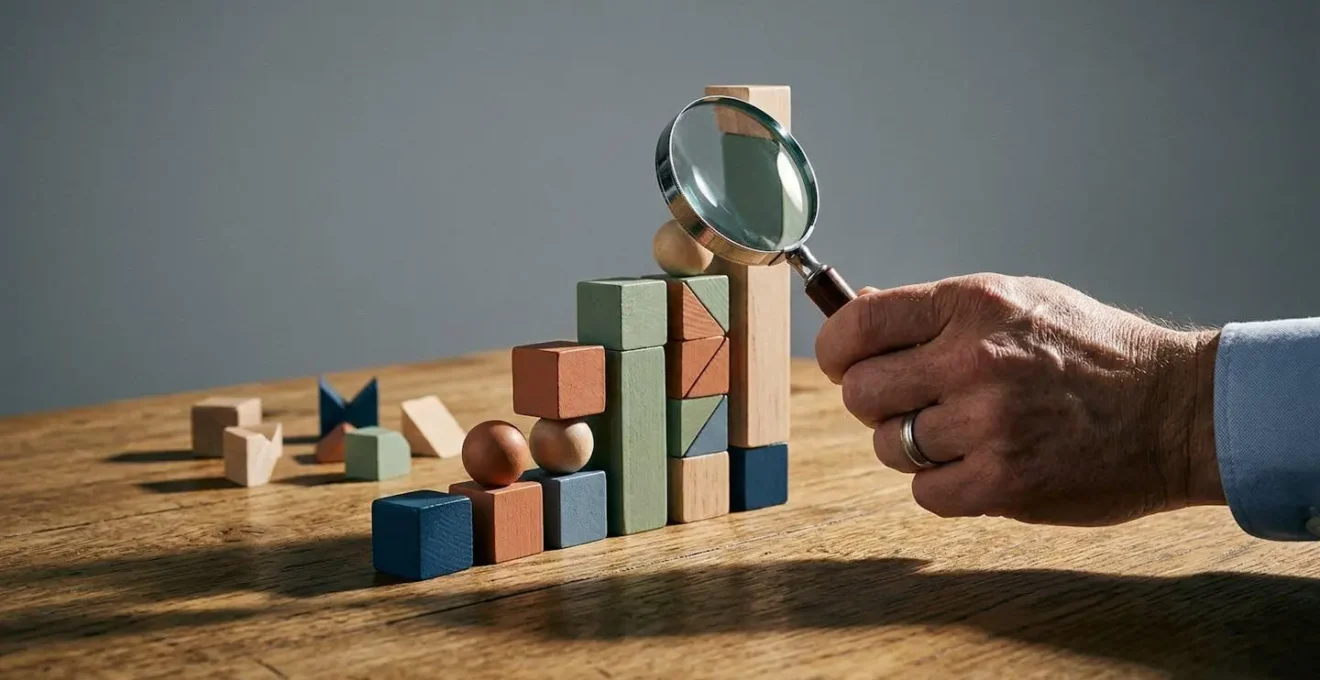 Personne analysant un graphique de rentabilité immobilière sur une table en bois