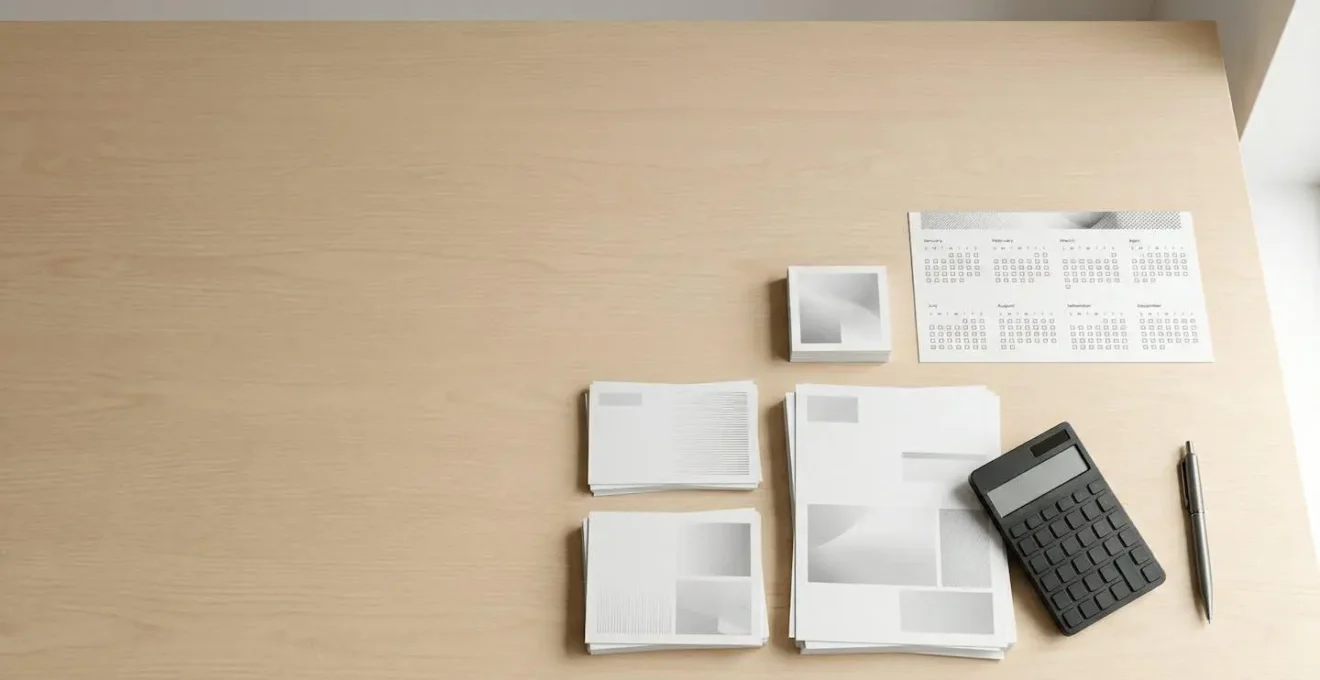 Calendrier et documents financiers organisés sur un bureau, symbolisant la stratégie de déblocage du PEE pour un achat immobilier.